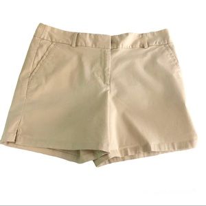 Ann Taylor Loft The Riviera Light Khaki Shorts with Side Pockets, size 12.
